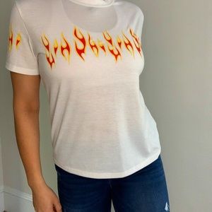 Flame White Tee
